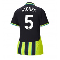 Camiseta Manchester City John Stones #5 Visitante Equipación para mujer 2024-25 manga corta